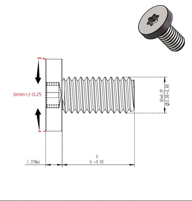 T8 Torx screw