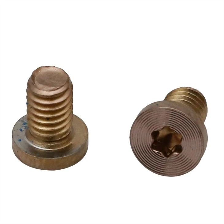 Small yellow zinc micro torx screw